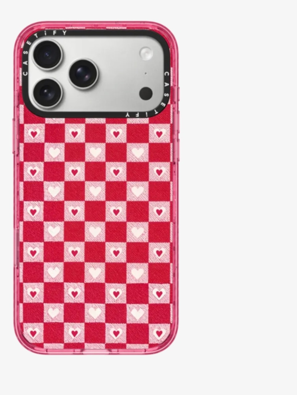 Pink Red Heart Checker - iPhone 17 pro max